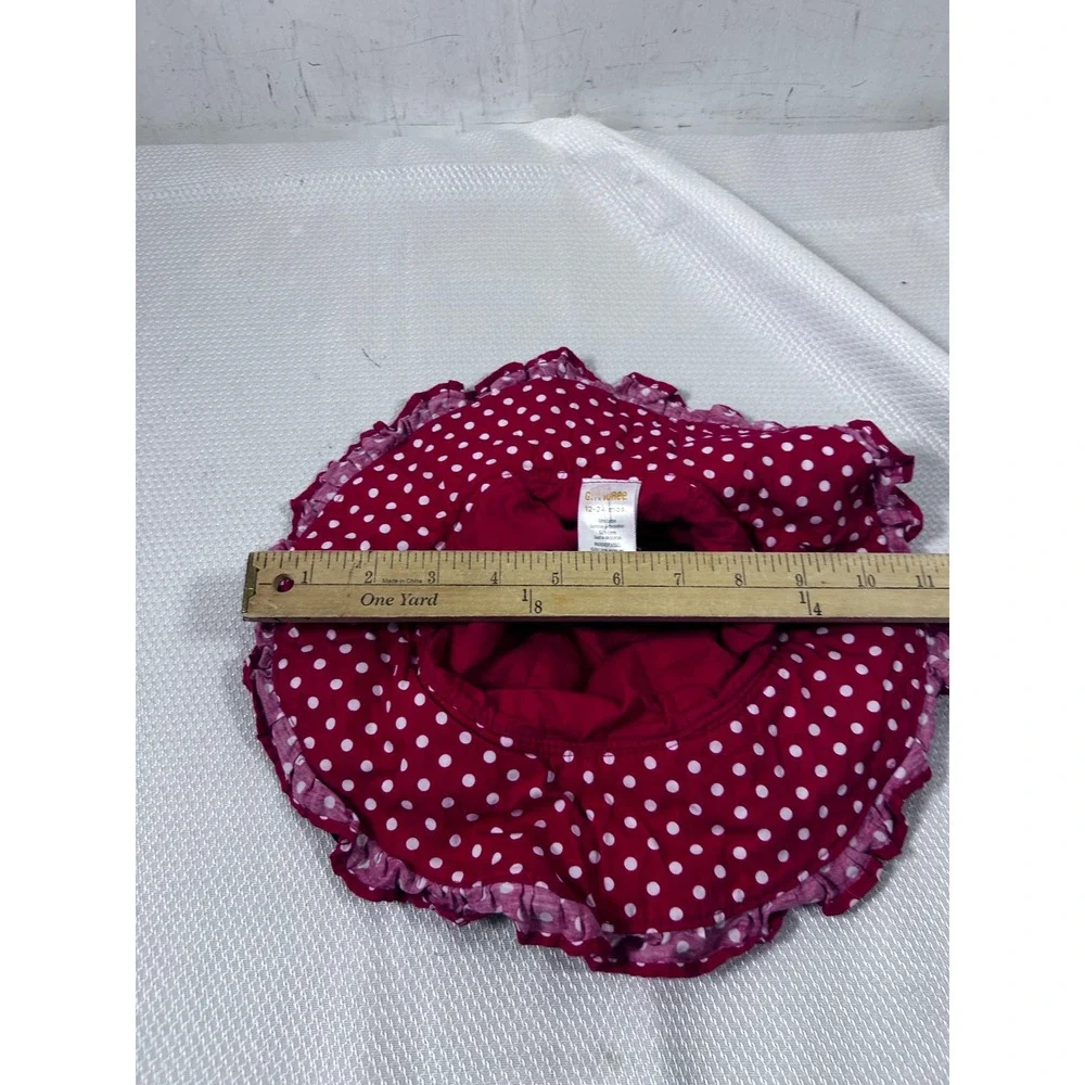 Gymboree Ladybug Sun Hat 12-24 Months Red Polka Dot Ruffle Kids‎